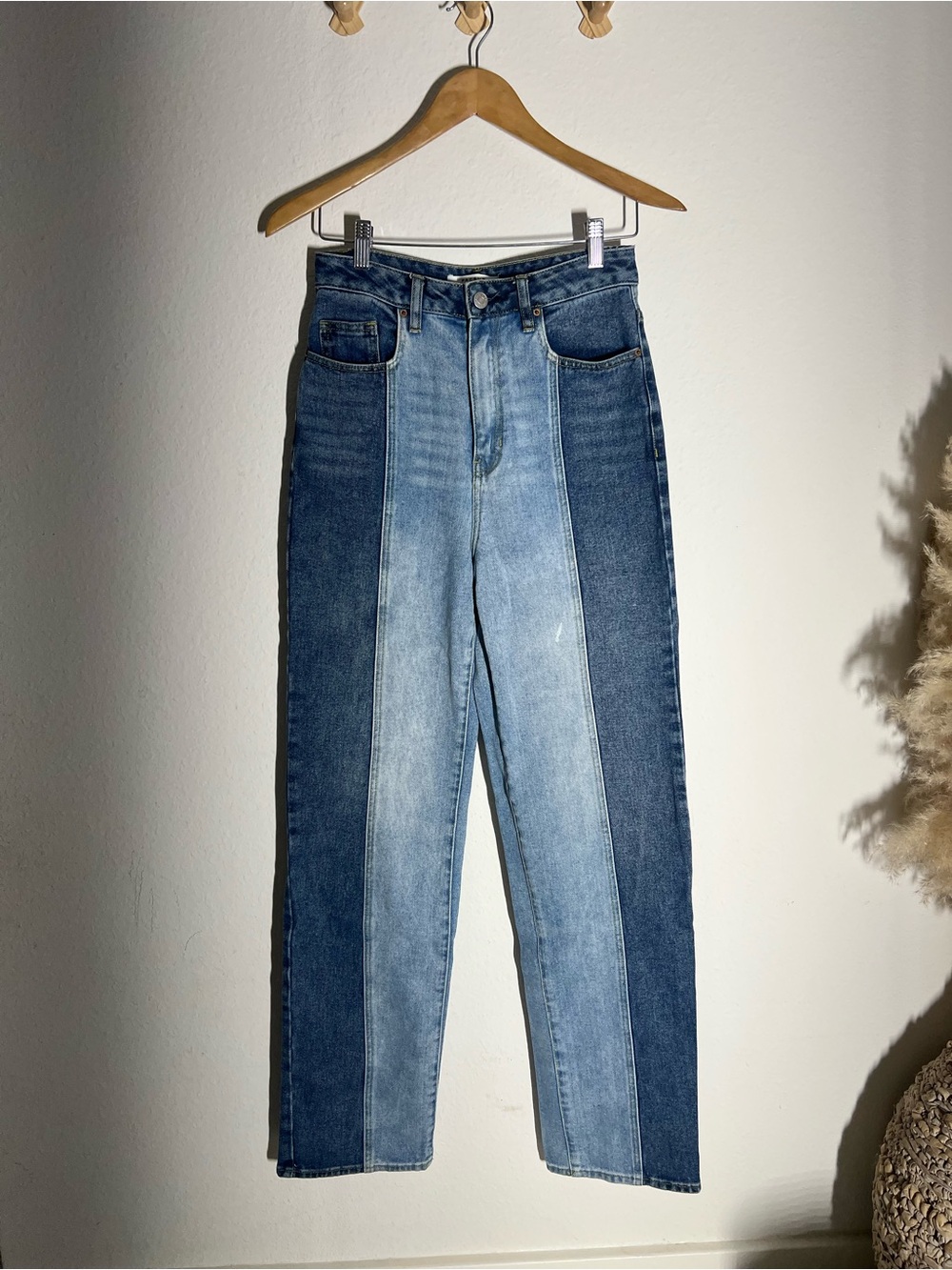 PACSUN • two tone 90s boyfriend straight leg high waisted jeans